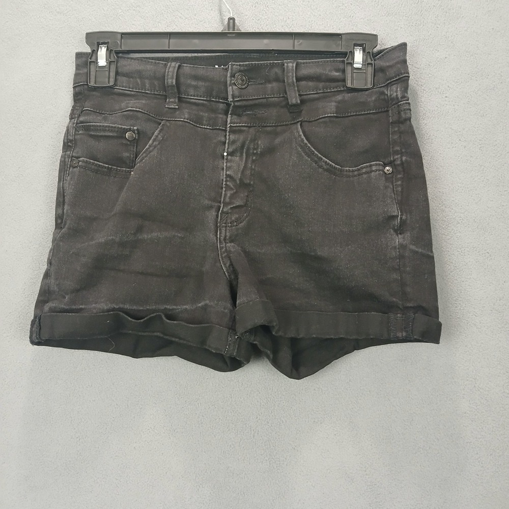 WallFlower Jeans Sassy Shorts Girls 5 Black Denim Cotton High Rise Cuffed‎ Hem